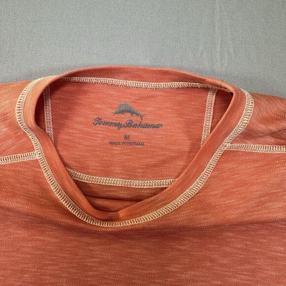 Tommy Bahama Men's Size M Solid Orange Vented Crew-Neck T-Shirt - Picture 2 of 5